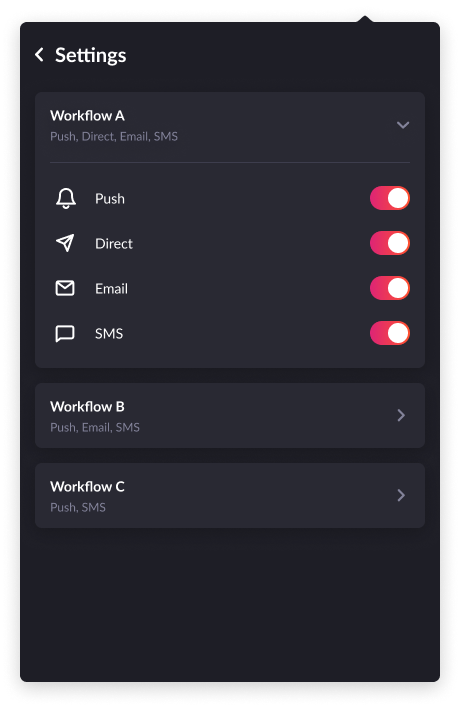 User preference in the component